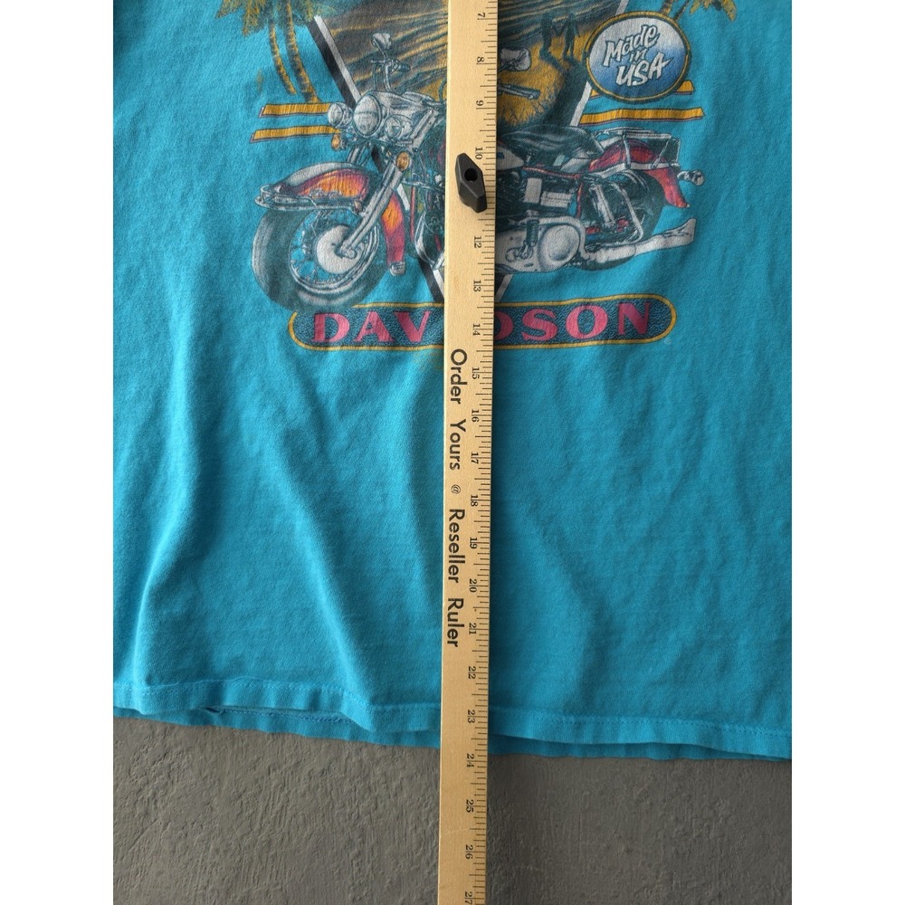 Vintage 1990s Harley-Davidson 3D Emblem Blue Single Stitch T-shirt Ontario M - Picture 10 of 12